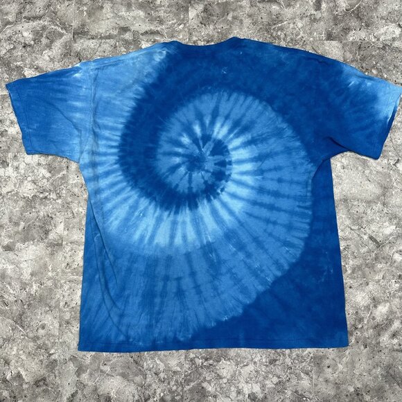 Cheech & Chong 2010 Sz XXL Comedy Duo Promo Blue Spiral Tie Dye Liquid Blue Tee - Picture 7 of 7